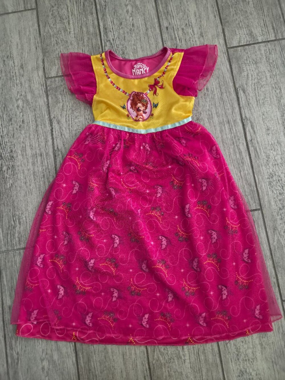 Disney Toddler Girls Fancy Nancy Pink Princess Dress Nightgown Size 5T